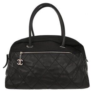 Chanel Black Leather Paris-Biarritz Duffle Handbag 116659